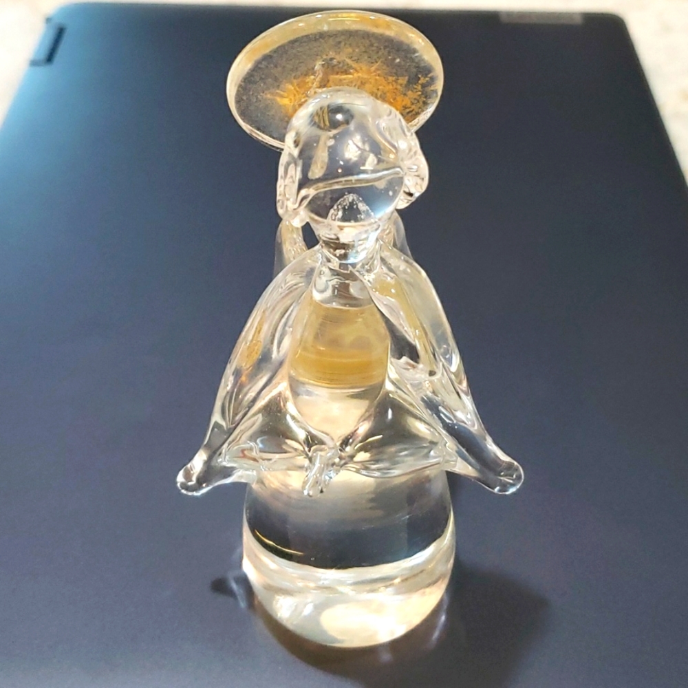 Vintage Clear Murano art glass angel